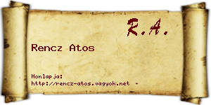 Rencz Atos névjegykártya